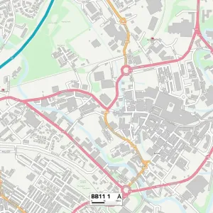 Burnley BB11 1 Postcode Sector Print Map
