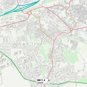 Burnley BB11 4 Postcode Sector Print Map