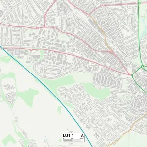 Luton LU1 1 Postcode Sector Print Map