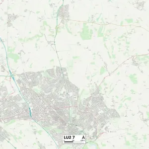 Luton LU2 7 Postcode Sector Print Map