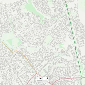 Luton LU3 2 Postcode Sector Print Map