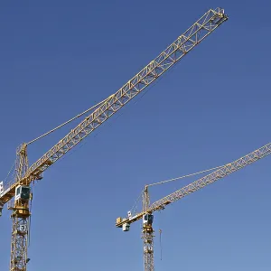 Two Construction Cranes Print