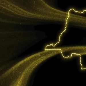 Democratic Republic Congo Print - Gold Glitter Map