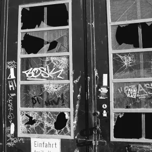 Window with Graffiti Print Window with Graffiti Print