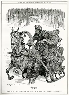 Stampe di Pericolo! Il zar Nicola II non può capire che la Duma è l'unica possibilità della Russia. Data: 1906 Politica Stampe: Peril