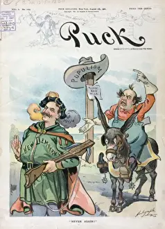 William Jennings Bryan Cartoon Stampe: Never again