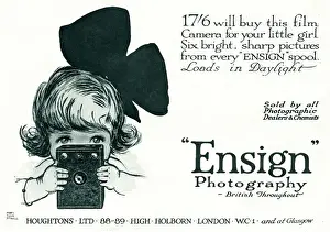 Annuncio per la macchina fotografica Ensign del 1919.