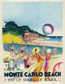 Monaco Stampe: Spiaggia di Montecarlo