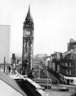 Stampe di L'orologio Albert, Belfast, Irlanda del Nord, progettato da William J. Barre in memoria di Principe Alberto, consorte della Regina Vittoria. Data: costruito 1865 - 1870 Belfast Stampe: Ora di Albert, Belfast