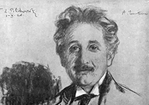 Stampe di Albert Einstein, fisico di origine tedesca. Anni '20 Inventori E Scienziati Famosi Stampe: Albert Einstein, fisico tedesco di nascita.