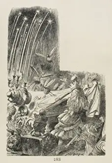 Lewis Carroll Illustrations For Sale Stampe: Alice Pulls Tablecloth