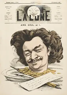 Stampe di Andre Gill francese disegnatore di cartoni, creduto responsabile dell'invenzione del metodo della testa più grande utilizzato qui Andre Gill Stampe: Andre Gill