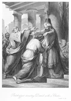 Biblical History Illustrations Stampe: The anointing of David