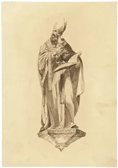 Historical Christian Figures Stampe: Athanasius with Book