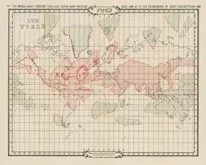 Stampe di Mappa che mostra Atlantide durante il periodo della sua maggiore prosperità Civiltà Antiche Stampe: Ateneo dell'Antico Regno Atlantide - Mappa