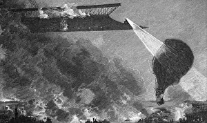 Historical Fiction Illustrations Stampe: Attack on Balloon