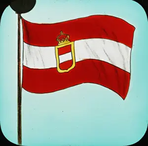 Coloured Lantern Slides Stampe: Austrian Flag