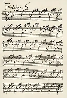 Stampe di Wohltemperirte Clavir (The well-tempered Clavier) Prelude no 1 Movimenti Artistici Stampe: Bach Prelude Score
