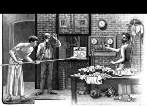 Bread Making Process Stampe: Baker Inserting Loaves
