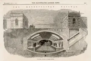 London Underground History Stampe: Baker Street Station Cross-section