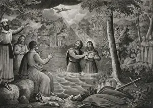 Jesus Baptism Stampe: The baptism of our savior