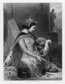 Medieval Queen Stampe: BATHILDE ( - 680)