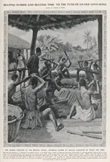 Belgian Congo History Stampe: Beating Rubber / Congo