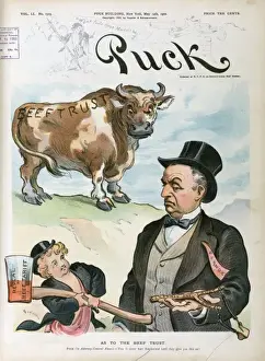 Puck Magazine Cartoons Online Stampe: As to the beef trust