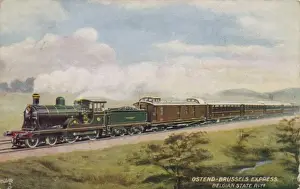 Early 20th Century Rail Transport Stampe: Belgian Express