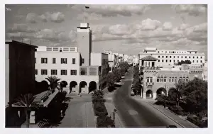 Stampe di Scena di strada a Bengasi, Libia - data circa anni '50 Libia Stampe: Benghazy, Libia