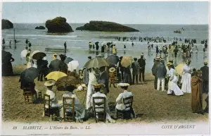 French Riviera Stampe: Biarritz / Beach C1903