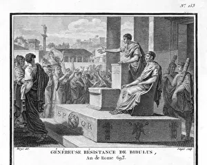 Ancient Rome Politics Stampe: Bibulus Opposing Caesar
