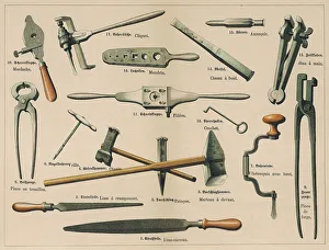 Industriale Stampe: Strumenti del Forno di Ferro 1875
