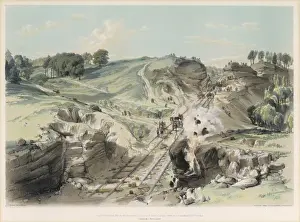 Victorian Era Construction Stampe: Blasting Rocks, Linslade