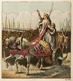 Boadicea Stampe: Boadicea & her Army