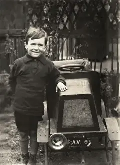 Vintage Toy Cars Stampe: A boy and his car