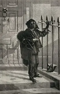 Chimney Sweep Illustration Stampe: A boy sweep