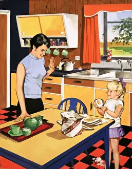Retro Kitchen Decor Inspiration Stampe: Breakfast time