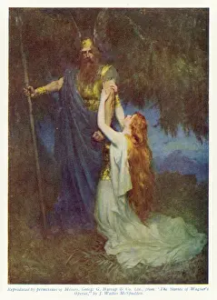 Mitologia Norrena Stampe: Brünhilda e suo Papà