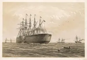 Atlantic Cable Laying Stampe: Cable Laying / Gt Eastern