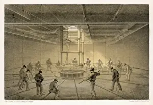 19th Century Sailing Vessels Stampe: Cable Passing Out