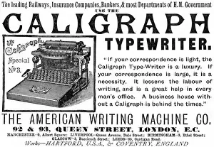 Vintage Typewriter Advertisement Stampe: Caligraph typewriter