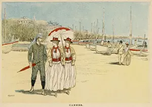 19th Century Seaside Resort Stampe: Cannes Seafront