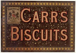 Vintage Advertising Sign Stampe: Carrs Biscuits
