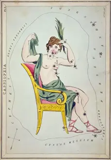 Historical Astronomy Prints Stampe: Cassiopeia