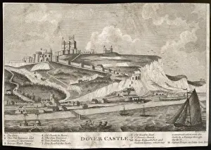Dover Castle Stampe: Castle & White Cliffs