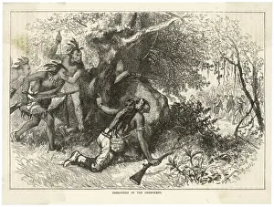 Native American Warfare Stampe: Cherokees Attack British