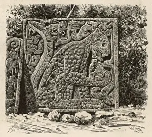 Chichen Itza Archaeological Site Stampe: Chichen Itza / Cat Relief