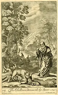 Wild Animal Artwork Stampe: The children devoured by bears