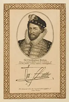 Tudor Era Politician Stampe: Christopher Hatton